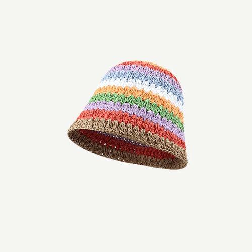 Handmade Crochet Striped Bucket Hat - Hatopia