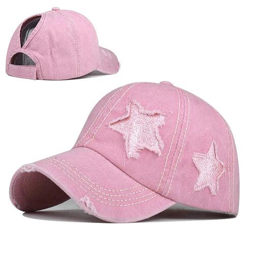 Retro Washed Denim star Baseball cap - Hatopia