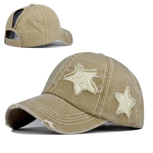 Retro Washed Denim star Baseball cap - Hatopia