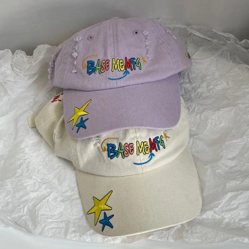 Y2k Star Embroidery Baseball Caps - Hatopia