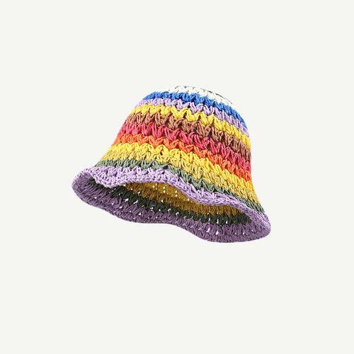 Handmade Crochet Striped Bucket Hat - Hatopia