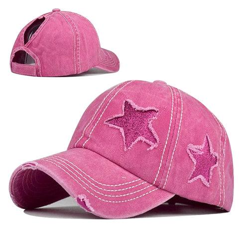 Retro Washed Denim star Baseball cap - Hatopia