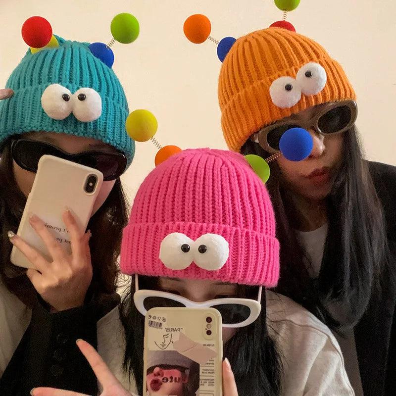 Cartoon Big Eyes Party Beanies - Hatopia