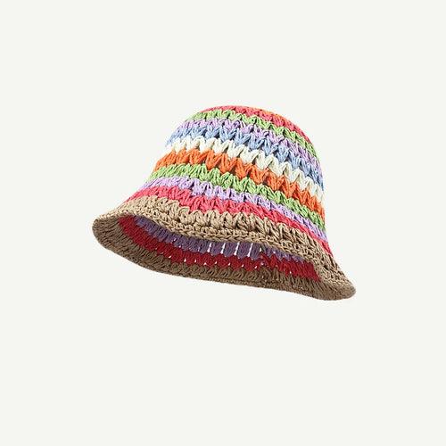 Handmade Crochet Striped Bucket Hat - Hatopia