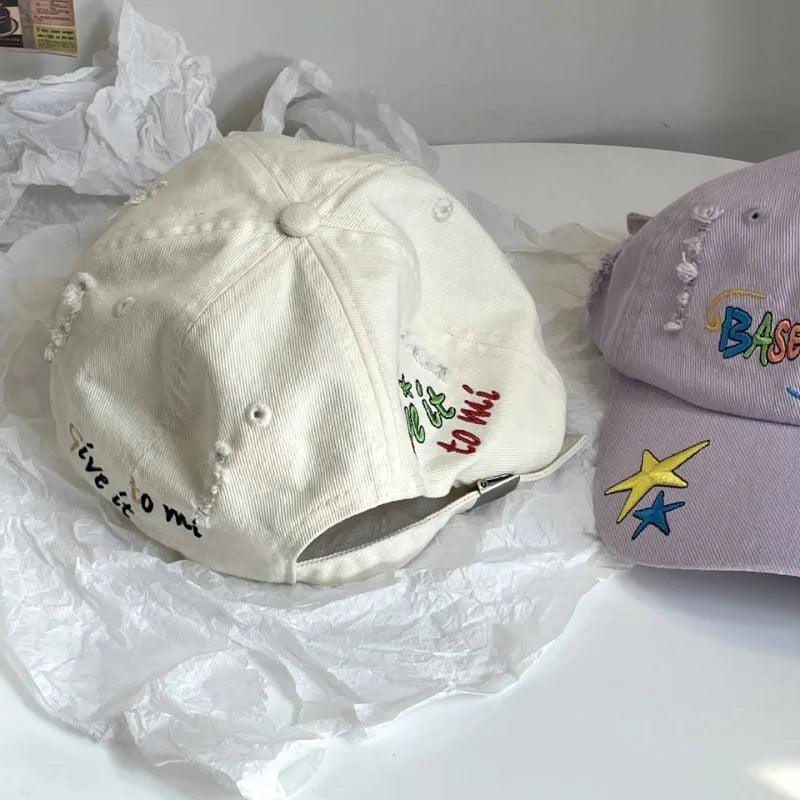 Y2k Star Embroidery Baseball Caps - Hatopia