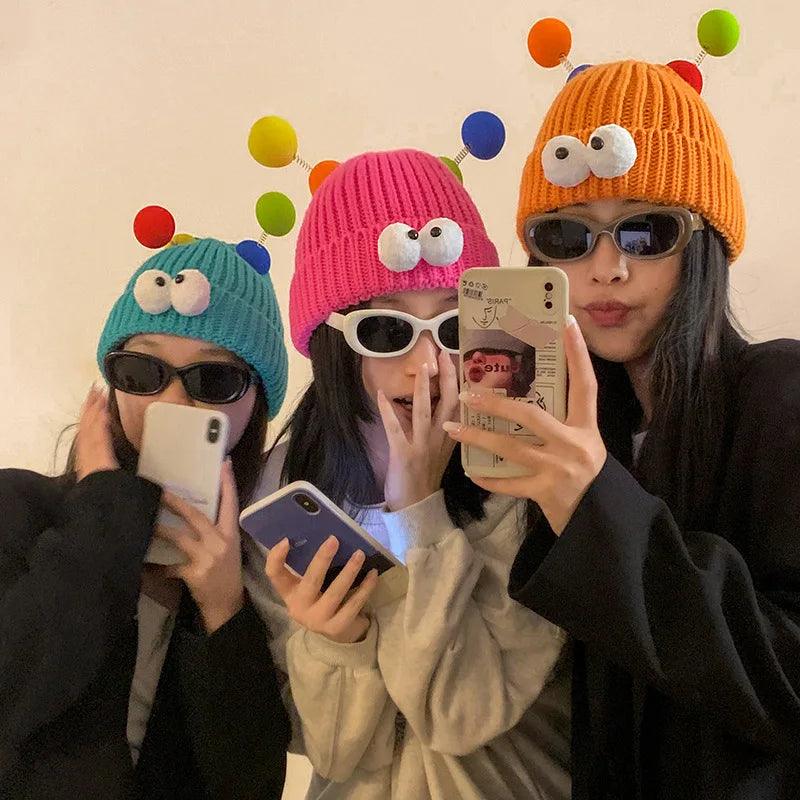 Cartoon Big Eyes Party Beanies - Hatopia