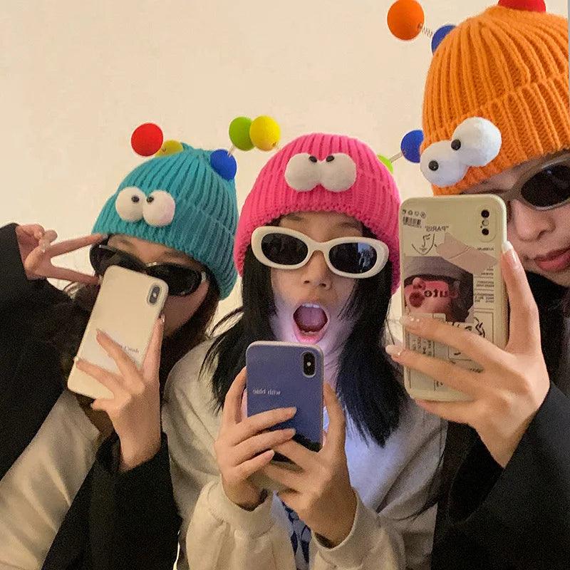 Cartoon Big Eyes Party Beanies - Hatopia