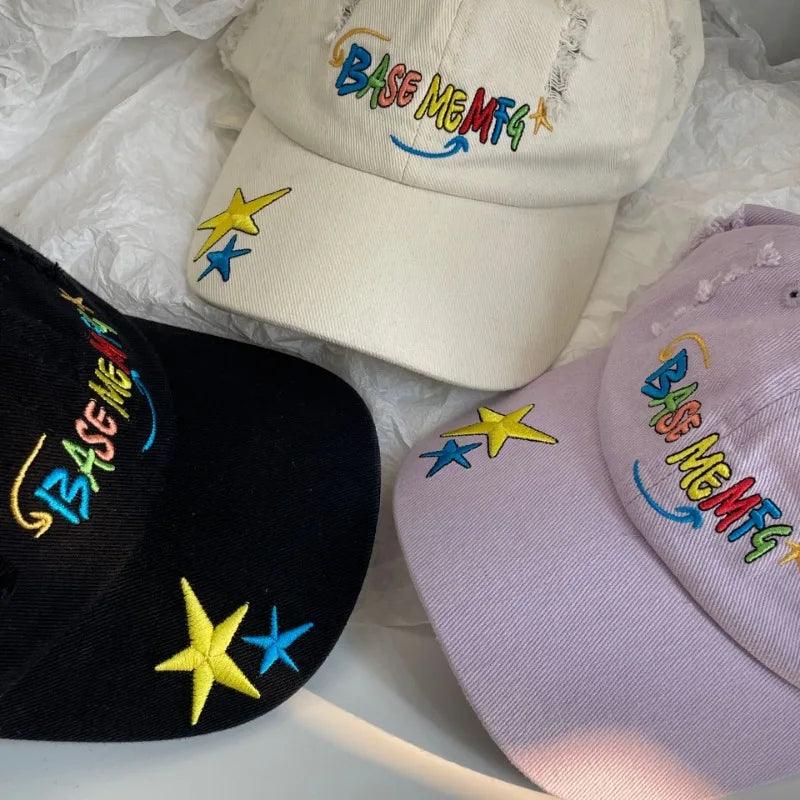 Y2k Star Embroidery Baseball Caps - Hatopia